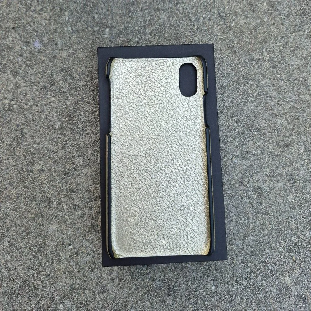 NIB Bottega Veneta Intrecciato Leather iPhone X Case in Platinum